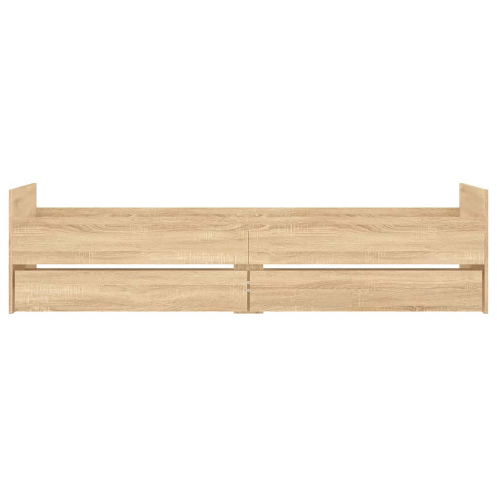 Bed Frame with Drawers without Mattress Sonoma Oak 90x190 cm Single