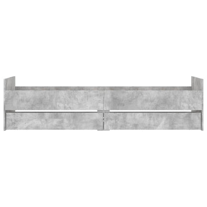 Bed Frame with Drawers Concrete Grey 90x190 cm Single