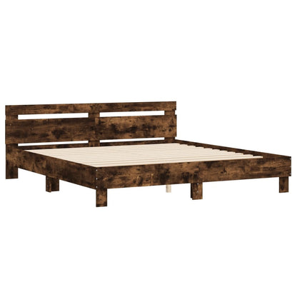 Bed Frame without Mattress Smoked Oak 200x200 cm