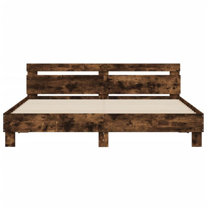 Bed Frame without Mattress Smoked Oak 200x200 cm