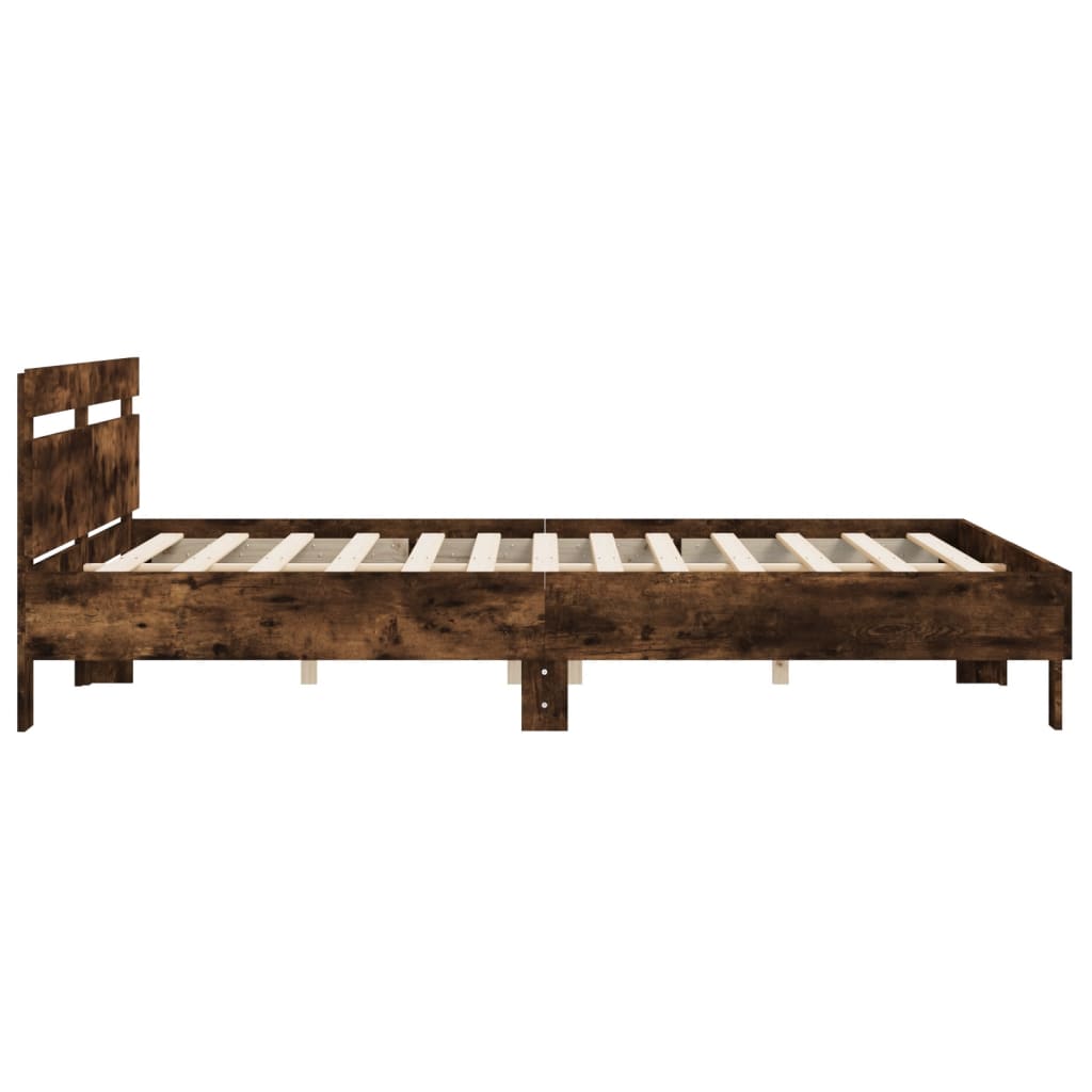 Bed Frame without Mattress Smoked Oak 200x200 cm