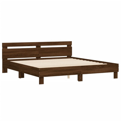 Bed Frame without Mattress Brown Oak 200x200 cm