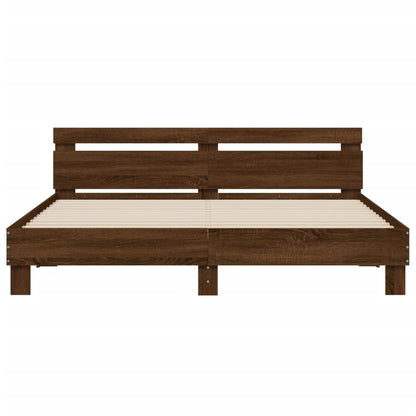 Bed Frame without Mattress Brown Oak 200x200 cm