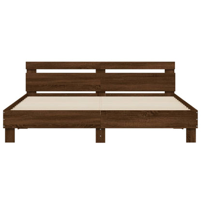 Bed Frame without Mattress Brown Oak 200x200 cm