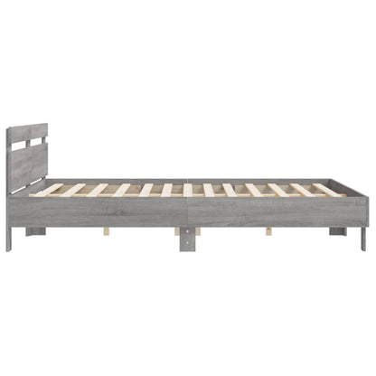 Bed Frame with Headboard Grey Sonoma 180x200 cm Super King Size Engineered Wood