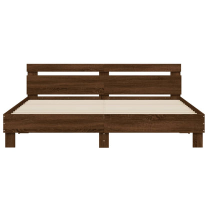 Bed Frame without Mattress Brown Oak 180x200 cm Super King