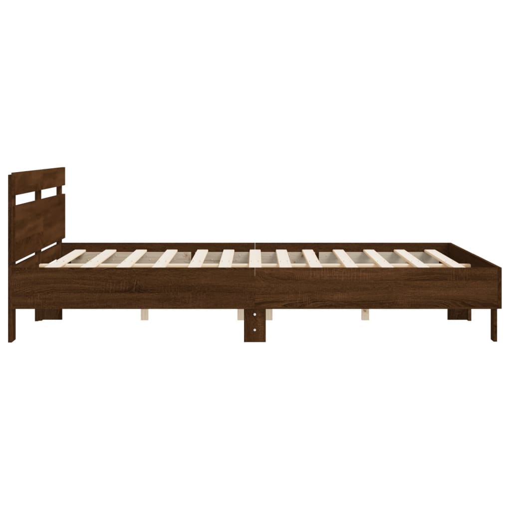 Bed Frame without Mattress Brown Oak 180x200 cm Super King