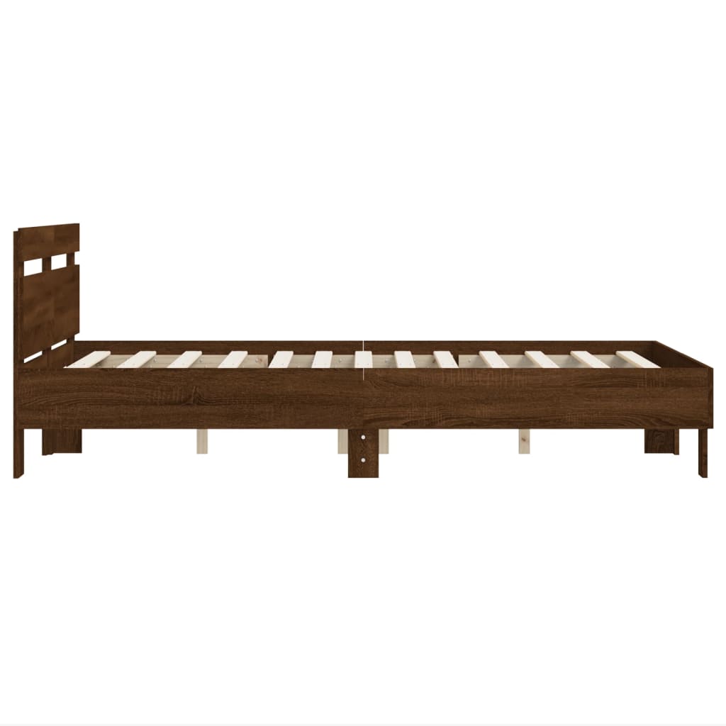 Bed Frame without Mattress Brown Oak 135x190 cm Double