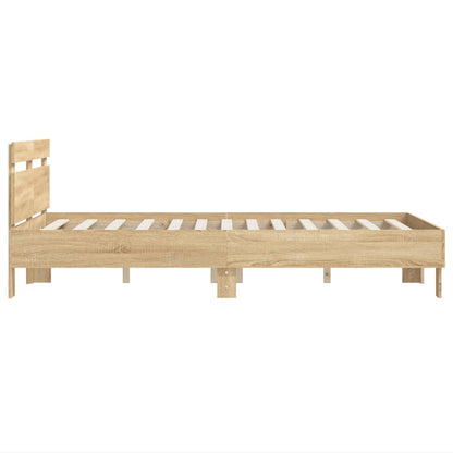 Bed Frame with Headboard Sonoma Oak 120x190 cm Small Double Engineered Wood