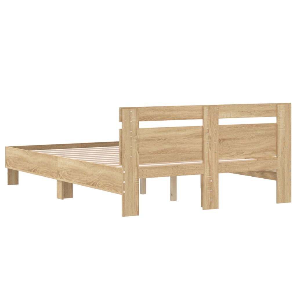 Bed Frame with Headboard Sonoma Oak 120x190 cm Small Double Engineered Wood