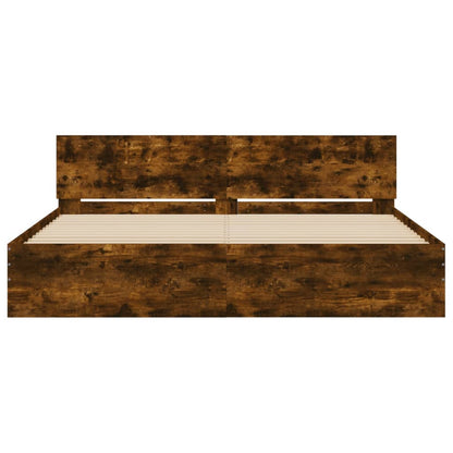 Bed Frame without Mattress Smoked Oak 160x200 cm