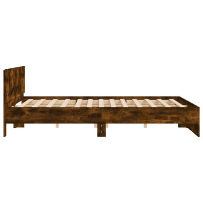 Bed Frame without Mattress Smoked Oak 160x200 cm