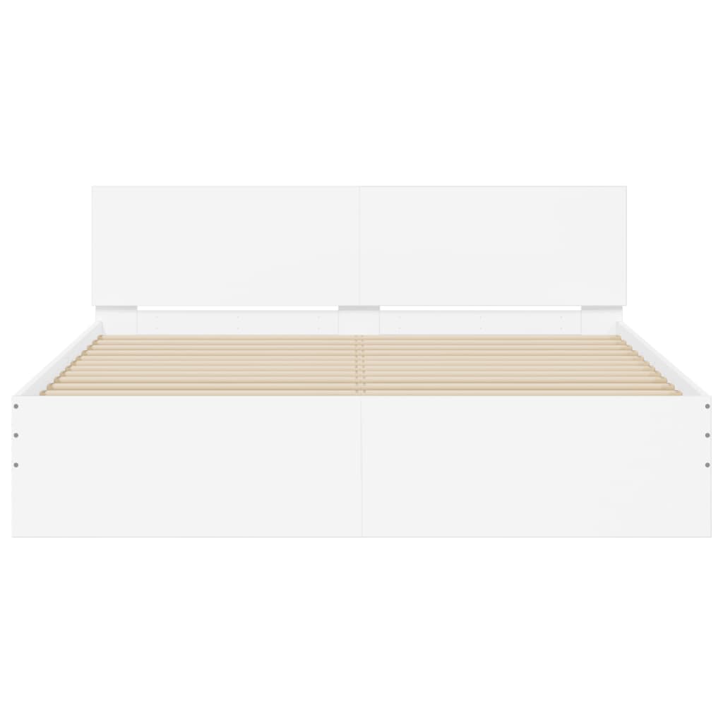 Bed Frame without Mattress White 150x200 cm King Size