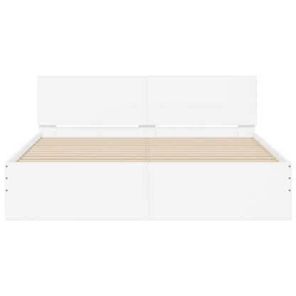 Bed Frame without Mattress White 150x200 cm King Size