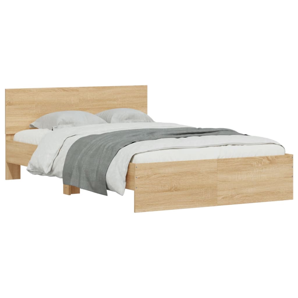 Bed Frame with Headboard Sonoma Oak 120x200 cm