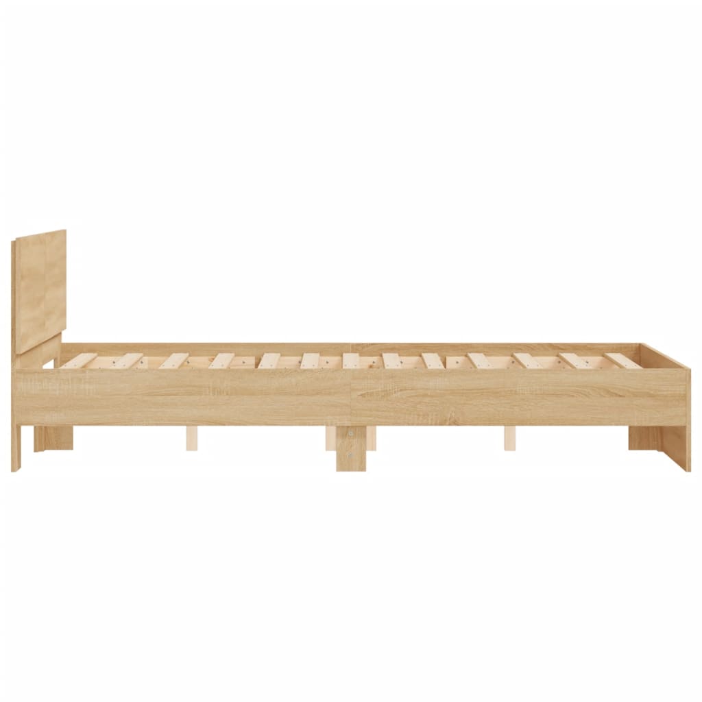 Bed Frame with Headboard Sonoma Oak 120x200 cm