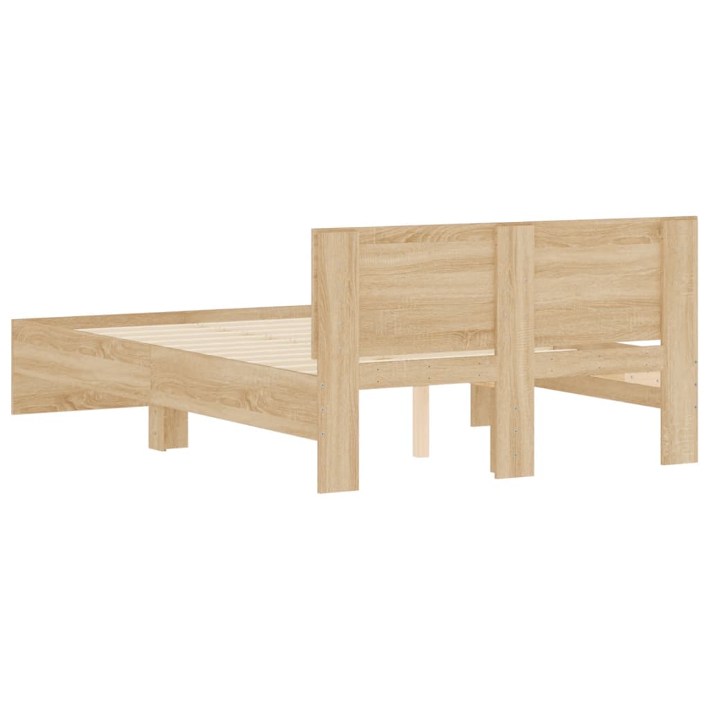 Bed Frame with Headboard Sonoma Oak 120x200 cm