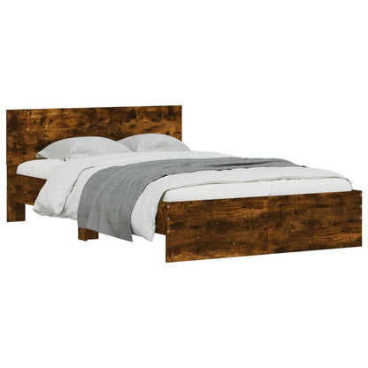 Bed Frame without Mattress Smoked Oak 120x200 cm