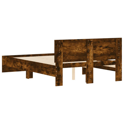 Bed Frame without Mattress Smoked Oak 120x200 cm