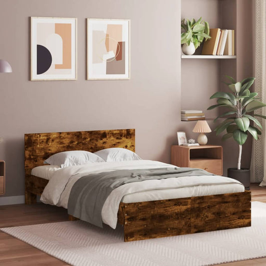 Bed Frame without Mattress Smoked Oak 120x200 cm