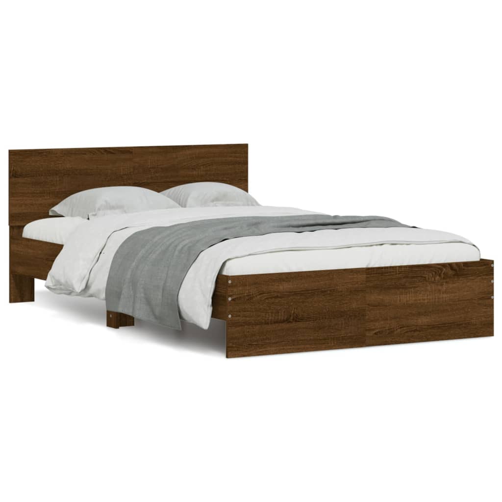 Bed Frame without Mattress Brown Oak 120x200 cm