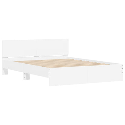 Bed Frame with Headboard White 140x190 cm