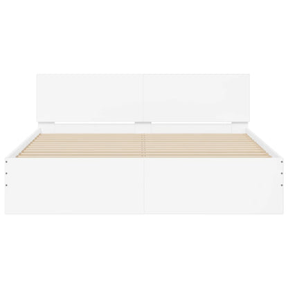 Bed Frame with Headboard White 140x190 cm