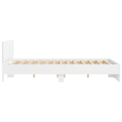 Bed Frame with Headboard White 140x190 cm