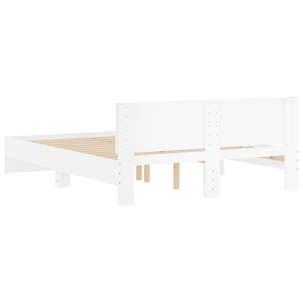 Bed Frame with Headboard White 140x190 cm