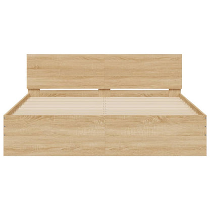 Bed Frame without Mattress Sonoma Oak 140x190 cm