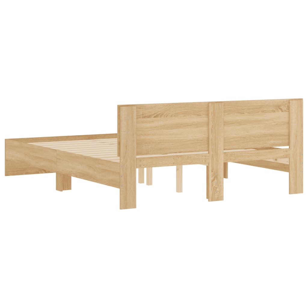 Bed Frame without Mattress Sonoma Oak 140x190 cm