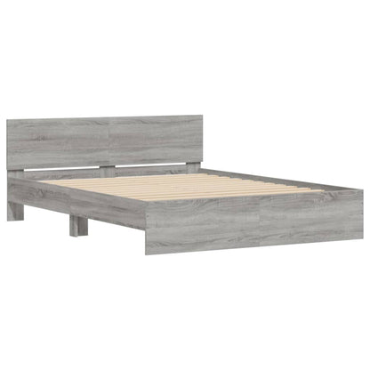 Bed Frame with Headboard Grey Sonoma 140x190 cm