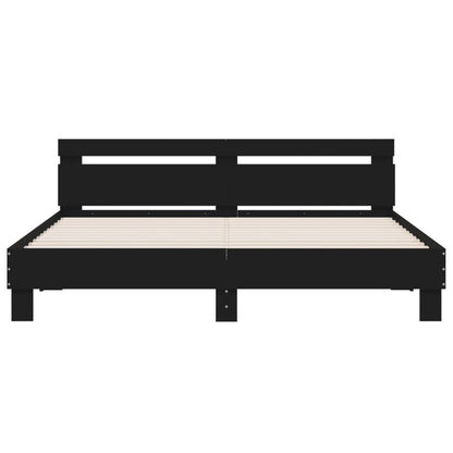 Bed Frame with LED without Mattress Black 200x200 cm