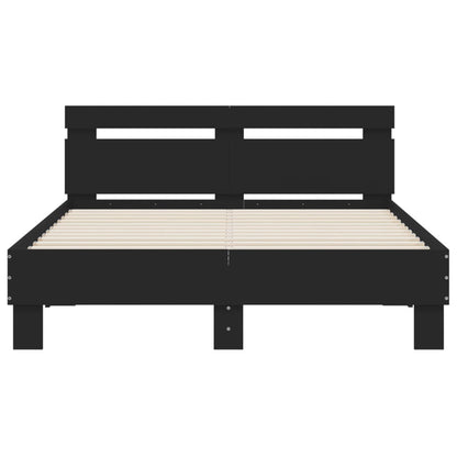 Bed Frame with LED without Mattress Black 120x190 cm Small Double