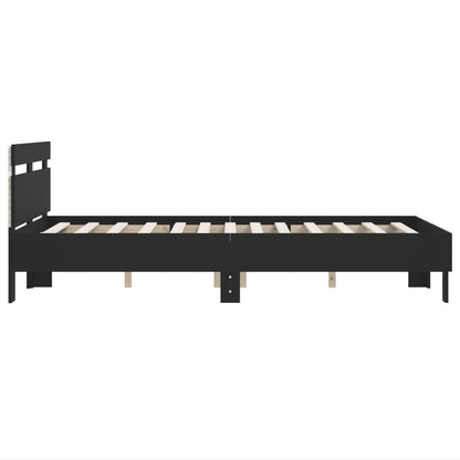 Bed Frame with LED without Mattress Black 120x190 cm Small Double