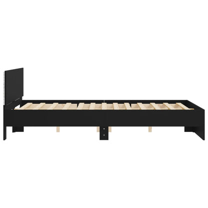 Bed Frame with LED without Mattress Black 150x200 cm King Size