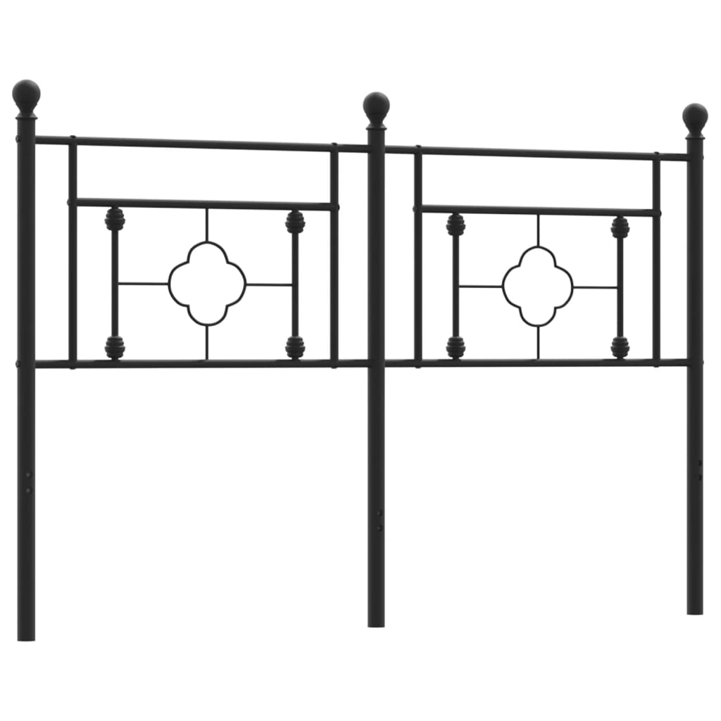 Metal Headboard Black 135 cm