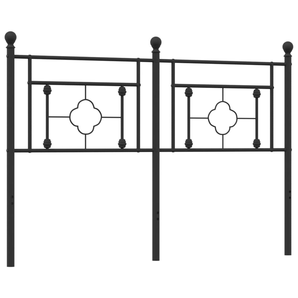 Metal Headboard Black 135 cm