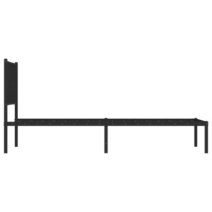 Metal Bed Frame without Mattress with Headboard Black 100x190 cm