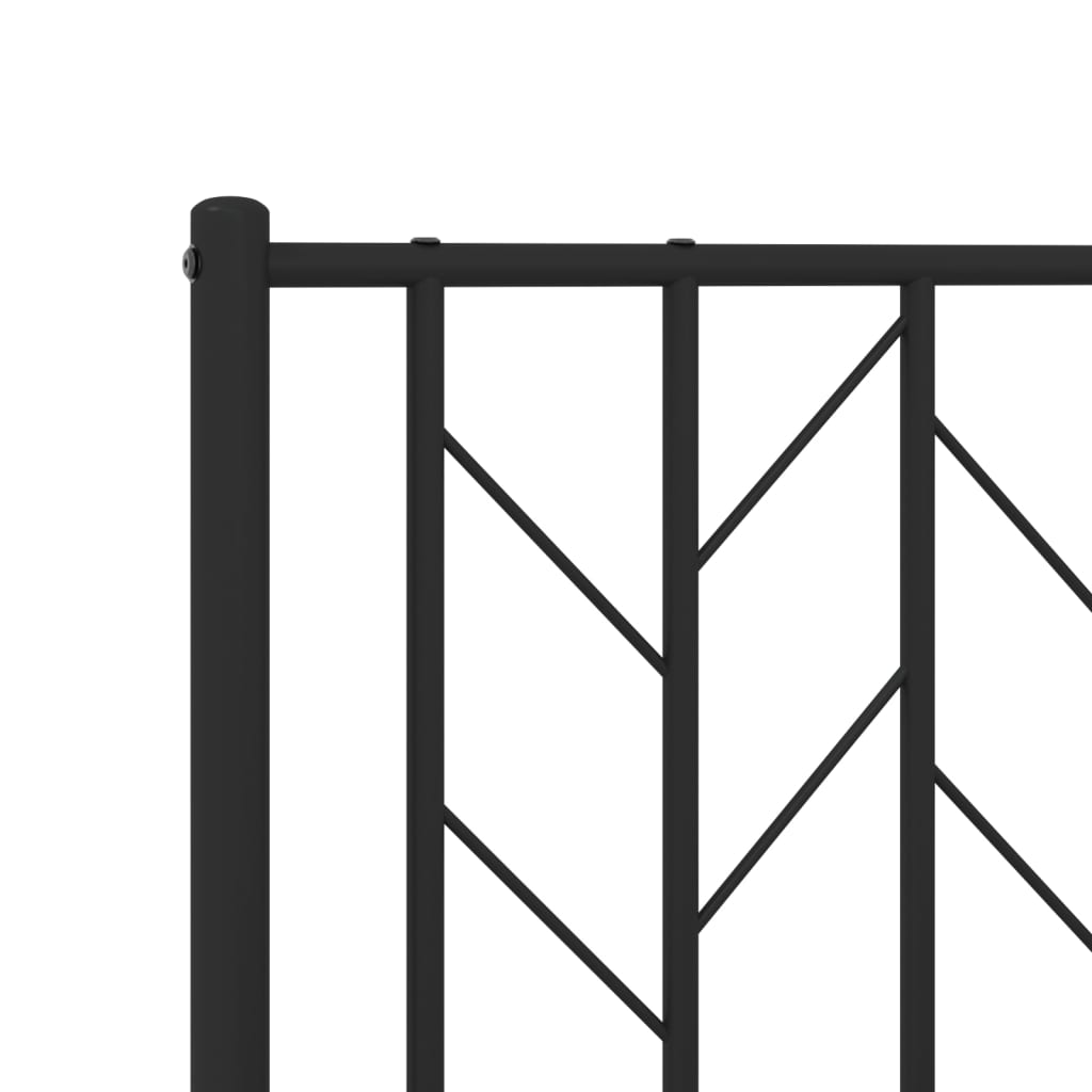 Metal Bed Frame without Mattress with Headboard Black 100x190 cm