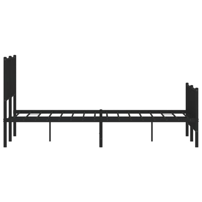 Metal Bed Frame without Mattress with Footboard Black 135x190 cm Double