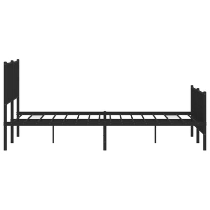 Metal Bed Frame without Mattress with Footboard Black 183x213 cm