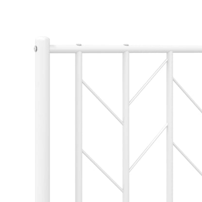 Metal Bed Frame without Mattress with Headboard White 150x200 cm King Size