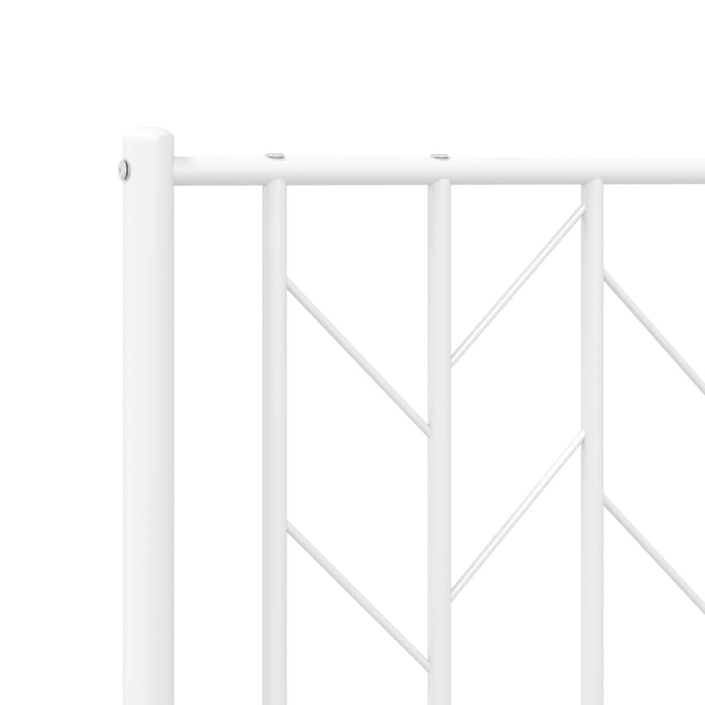 Metal Bed Frame with Headboard and Footboard White 120x200 cm