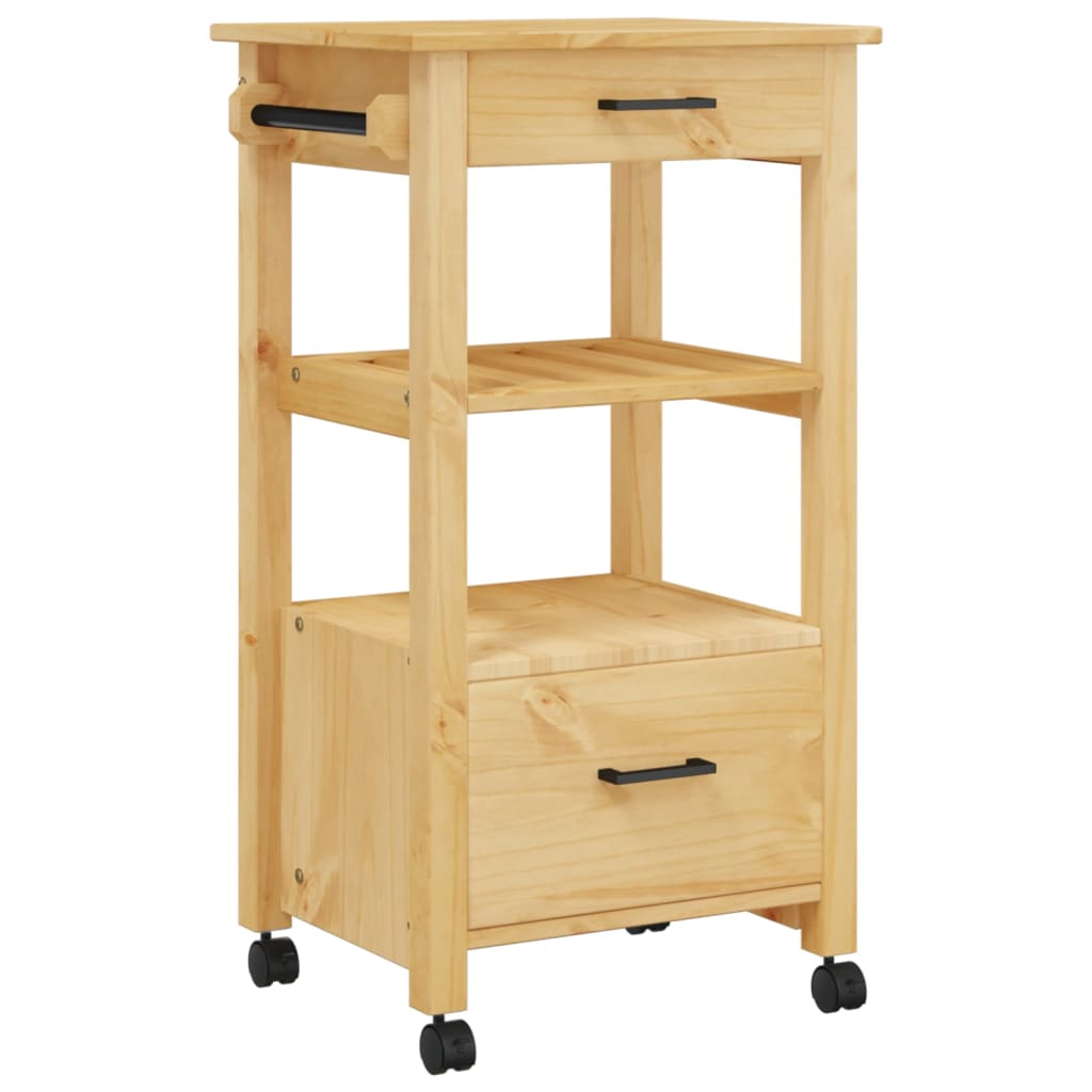 Kitchen Trolley MONZA 48x40x90 cm Solid Wood Pine