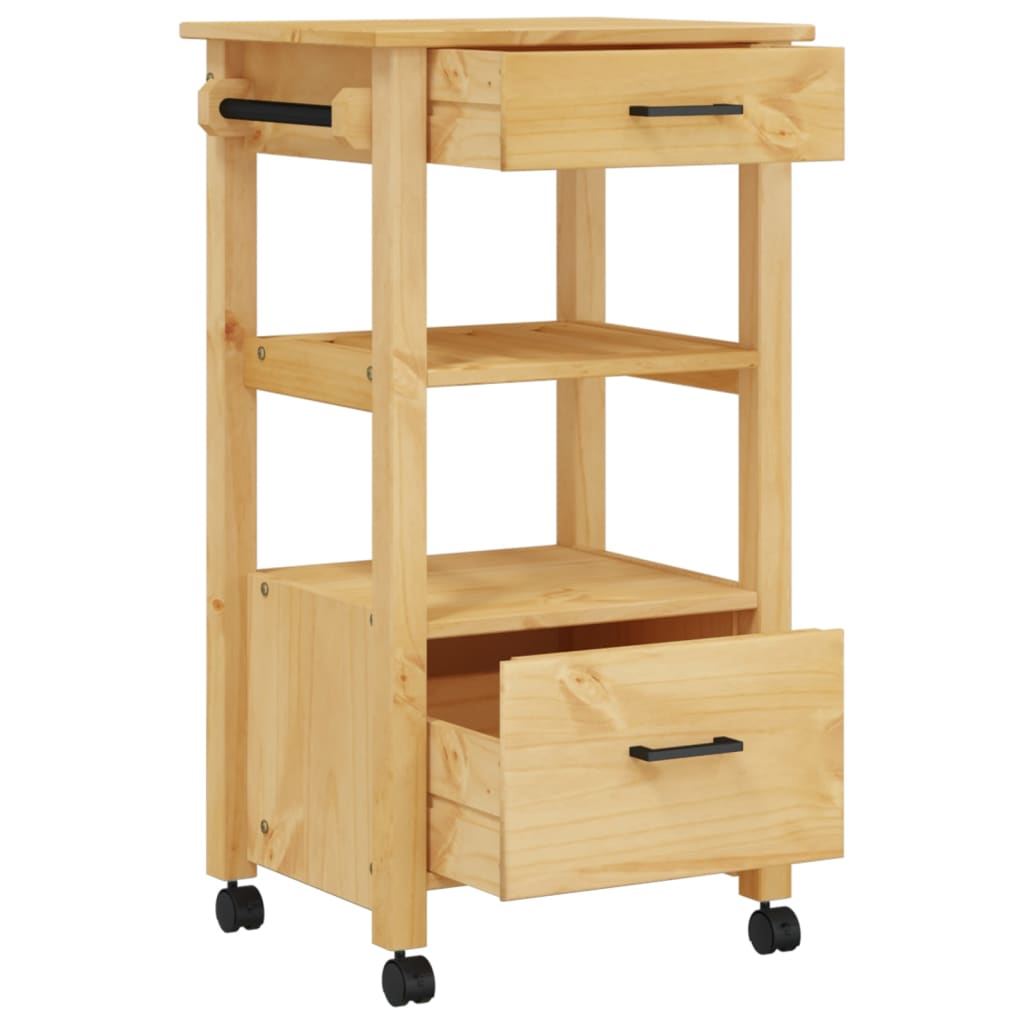 Kitchen Trolley MONZA 48x40x90 cm Solid Wood Pine