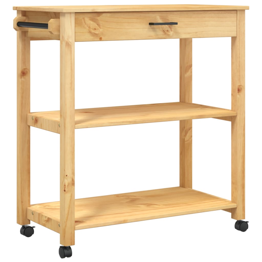 Kitchen Trolley MONZA 84x40x90 cm Solid Wood Pine