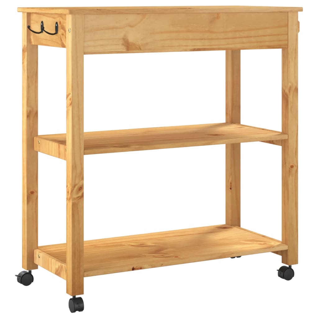 Kitchen Trolley MONZA 84x40x90 cm Solid Wood Pine