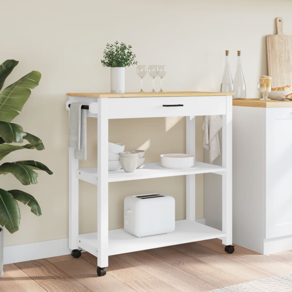 Kitchen Trolley MONZA 84x40x90 cm Solid Wood Pine