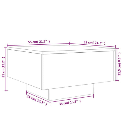 Coffee Table White 55x55x31 cm Engineered Wood